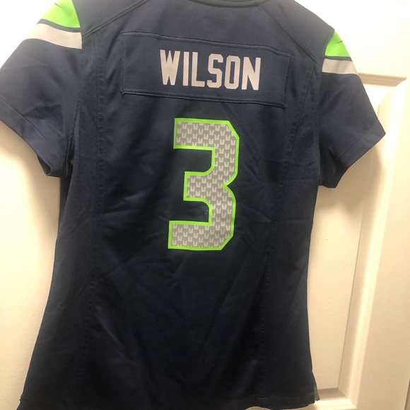 Nike On Field NFL Player Seattle Seahawks#3 Wilson Women's Blue Authentic Jersey - Picture 2 of 12